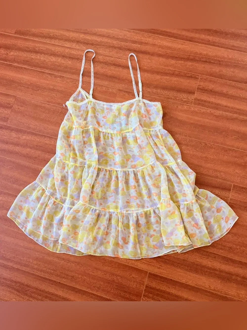 Free People Floral Sheer Babydoll Nightgown S NWT